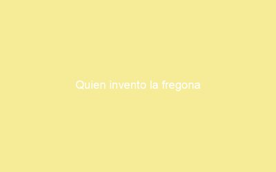 Quien invento la fregona